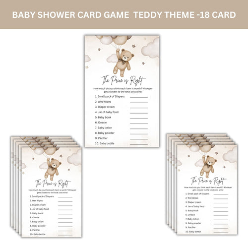 Load image into Gallery viewer, Baby Shower Games Card Pack - 18 High-Quality 300gsm Cards for Fun &amp; Exciting Celebration(The Price Is Right)
