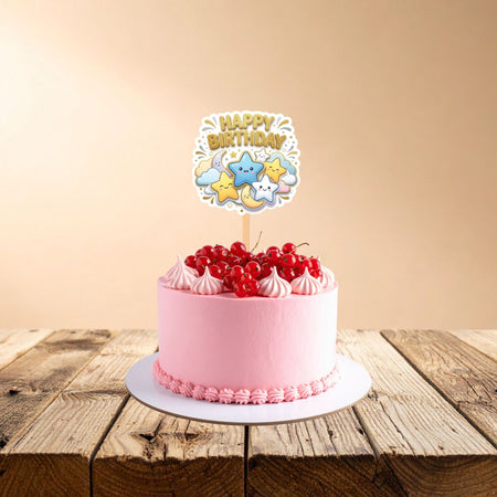 Twinkle Twinkle Little Star Birthday Cake Topper for Kids | Premium 300 GSM Cardstock | Cute Cartoon Party Decoration | Cake Decoration Topper for Birthday Party Supplies