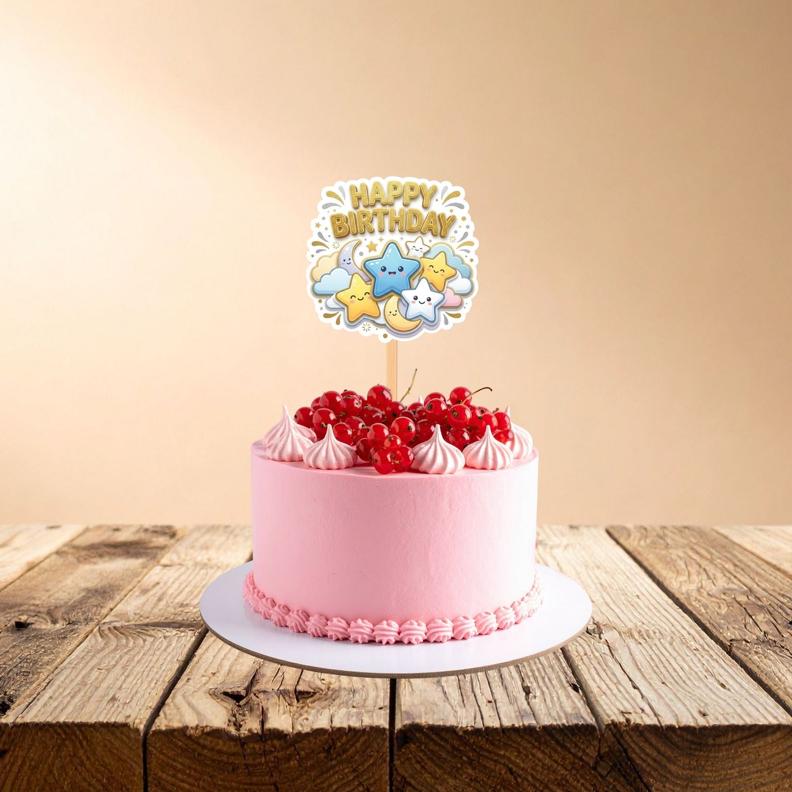 Twinkle Twinkle Little Star Birthday Cake Topper for Kids | Premium 300 GSM Cardstock | Cute Cartoon Party Decoration | Cake Decoration Topper for Birthday Party Supplies