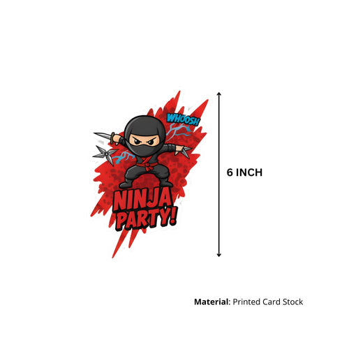 Load image into Gallery viewer, Ninja Theme Birthday Cutouts (6 inches/250 GSM Cardstock/Mixcolour/12Pcs)
