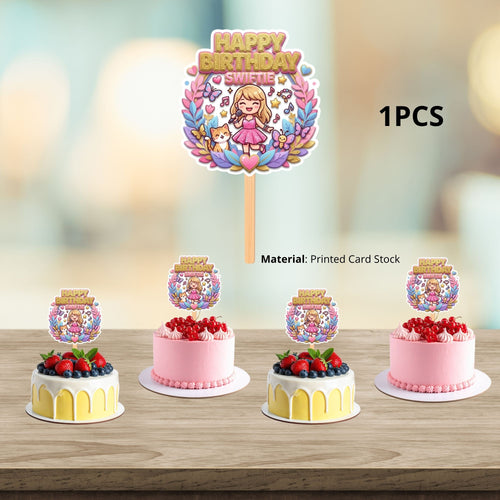 Load image into Gallery viewer, Kawaii Singing/Music Birthday Cake Topper for Kids | Premium 300 GSM Cardstock | Cute Cartoon Party Decoration | Cake Decoration Topper for Birthday Party Supplies
