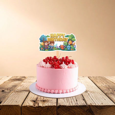 Jungle Safari Birthday Cake Topper for Kids | Premium 300 GSM Cardstock | Cute Cartoon Party Decoration | Cake Decoration Topper for Birthday Party Supplies