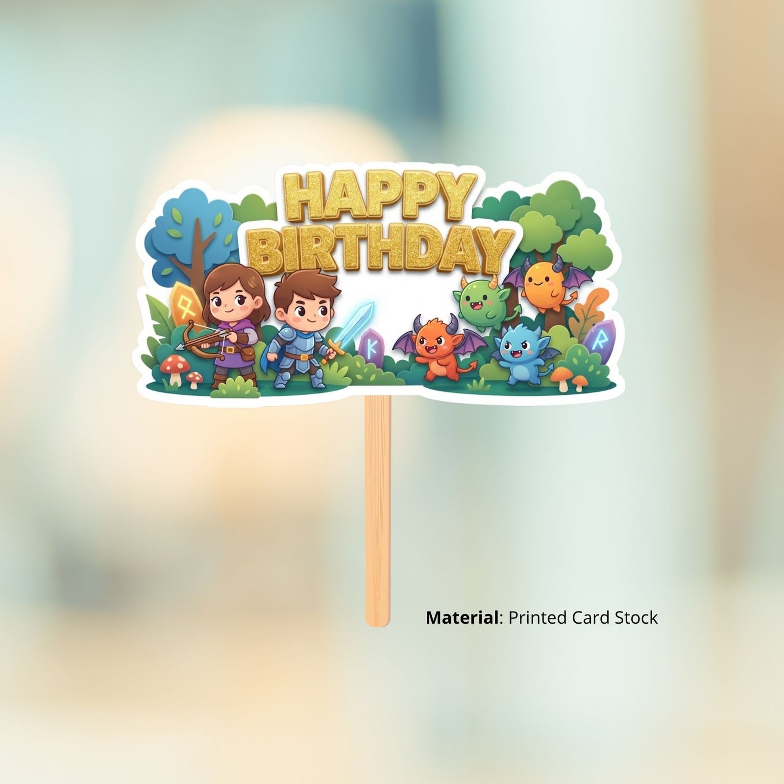 Jungle Safari Birthday Cake Topper for Kids | Premium 300 GSM Cardstock | Cute Cartoon Party Decoration | Cake Decoration Topper for Birthday Party Supplies