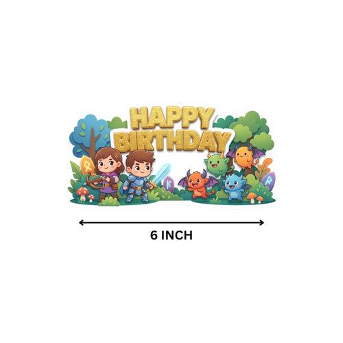 Load image into Gallery viewer, Jungle Safari Birthday Cake Topper for Kids | Premium 300 GSM Cardstock | Cute Cartoon Party Decoration | Cake Decoration Topper for Birthday Party Supplies
