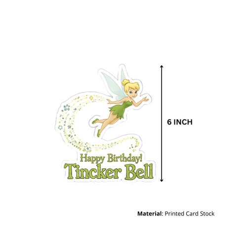 Load image into Gallery viewer, Tincker Bell Theme Birthday Cutouts (6 inches/250 GSM Cardstock/Mixcolour/12Pcs)
