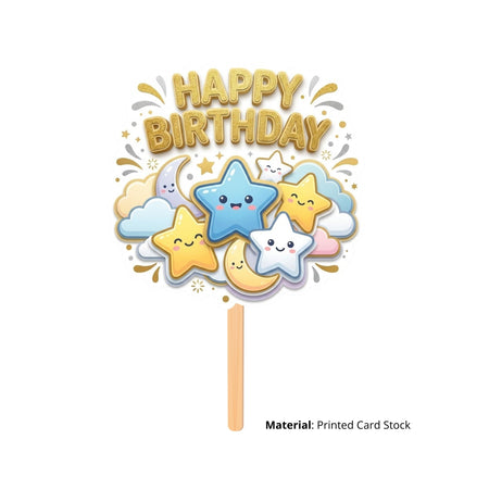 Twinkle Twinkle Little Star Birthday Cake Topper for Kids | Premium 300 GSM Cardstock | Cute Cartoon Party Decoration | Cake Decoration Topper for Birthday Party Supplies