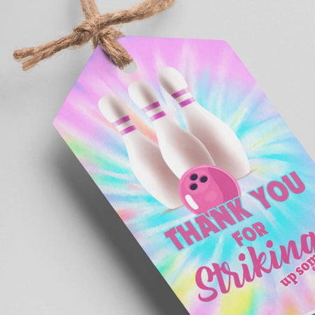 Bowling Theme Thank You Cards & Return Gift Tags - 30Pcs, 2x3.5, 250 GSM Cardstock, Green & Black (Bowling)
