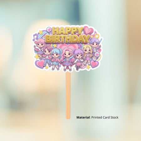 K-Pop Demon Hunters Birthday Cake Topper for Kids | Premium 300 GSM Cardstock | Cute Cartoon Party Decoration | Cake Decoration Topper for Birthday Party Supplies