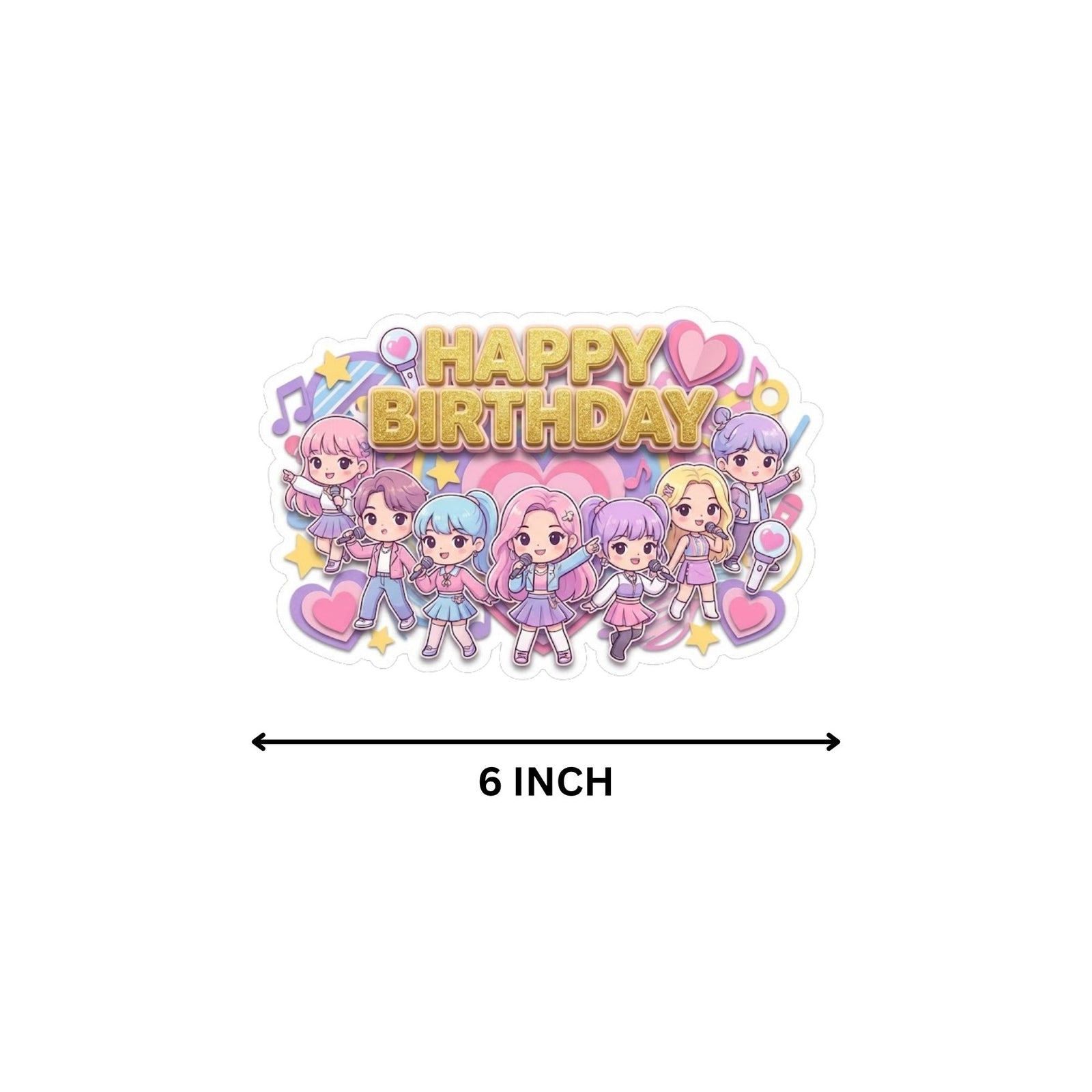 K-Pop Demon Hunters Birthday Cake Topper for Kids | Premium 300 GSM Cardstock | Cute Cartoon Party Decoration | Cake Decoration Topper for Birthday Party Supplies