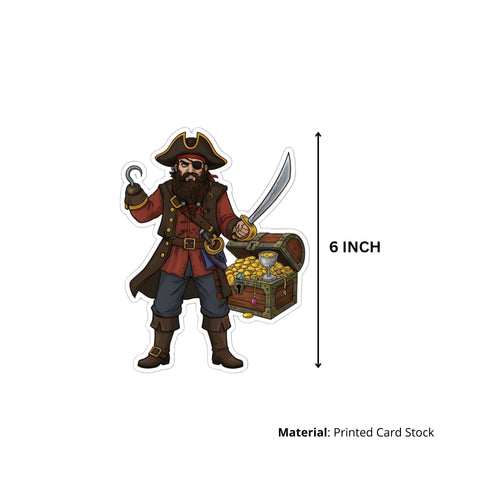 Load image into Gallery viewer, Pirate Theme Birthday Cutouts (6 inches/250 GSM Cardstock/Mixcolour/12Pcs)
