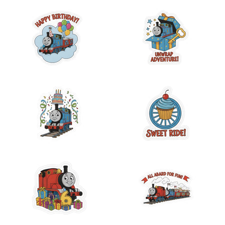 Thomas Train Theme Birthday Cutouts (6 inches/250 GSM Cardstock/Mixcolour/12Pcs)