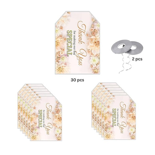 Load image into Gallery viewer, PartyDecor Mall Thank You Tags Gift Tags 30 Pieces with String, Celebration and Return Gift Tag
