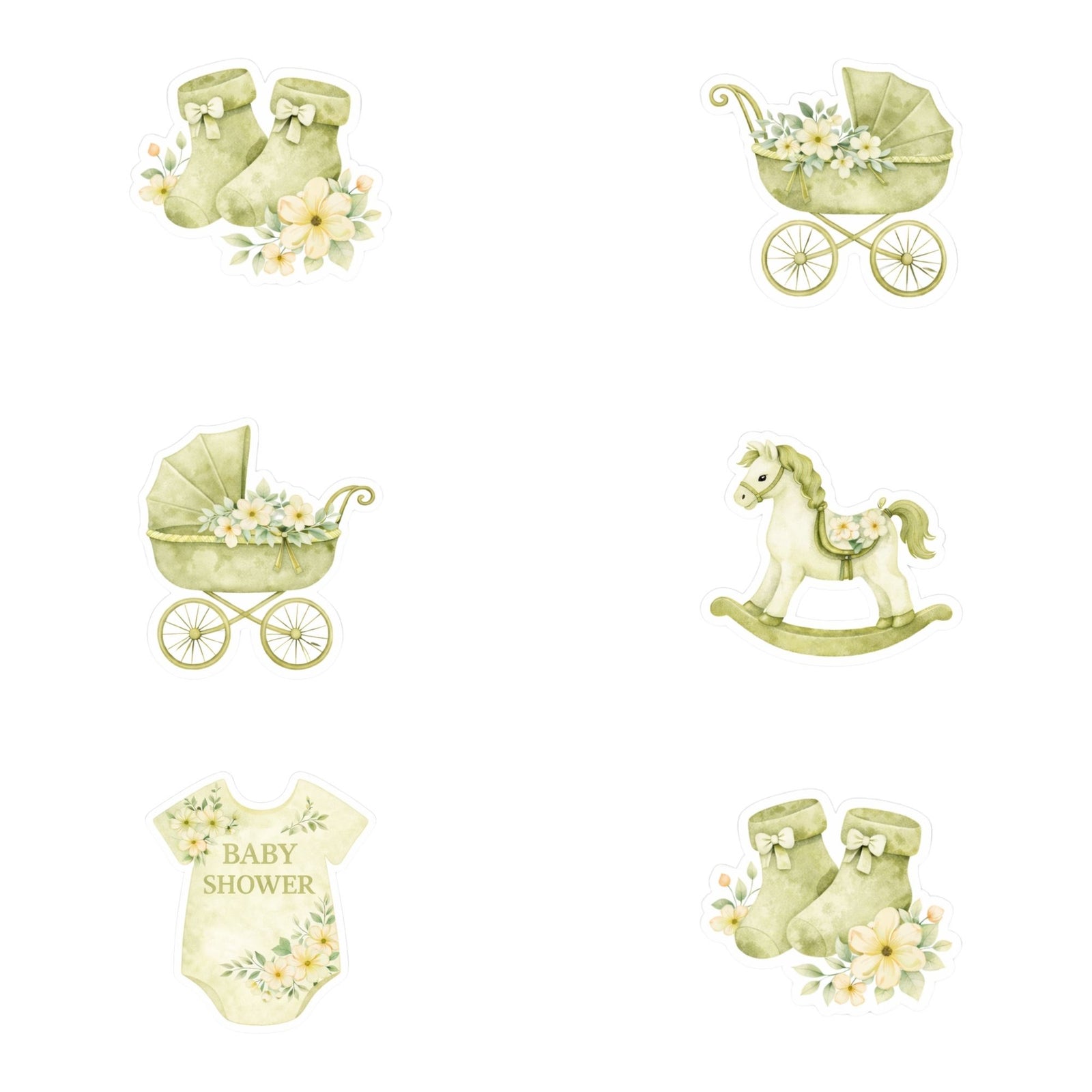 Baby Shower Theme Birthday Cutouts (6 inches/250 GSM Cardstock/Mixcolour/12Pcs)