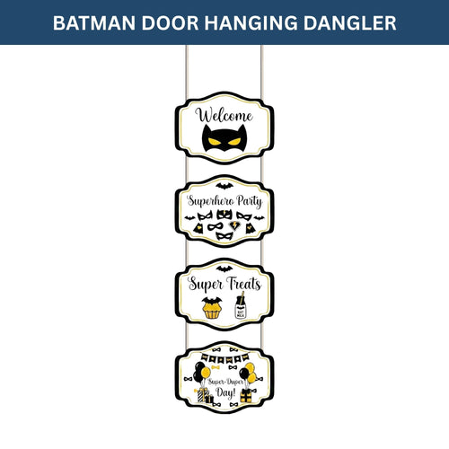 Load image into Gallery viewer, Batman Door/Wall Hanging Dangler- (42 Inches/250 GSM Cardstock/Black &amp; White/6Pcs)
