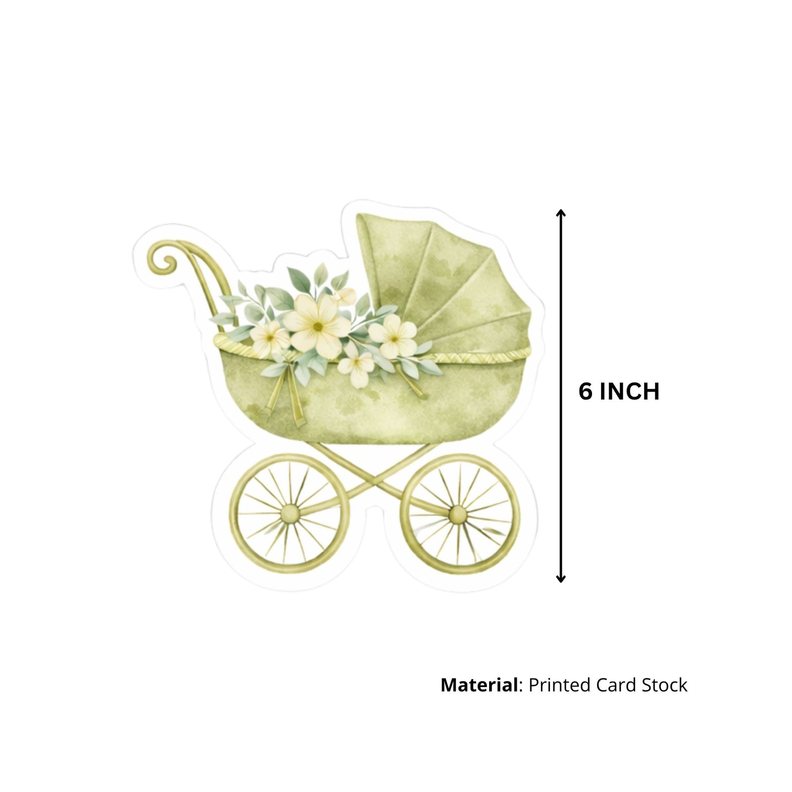 Baby Shower Theme Birthday Cutouts (6 inches/250 GSM Cardstock/Mixcolour/12Pcs)