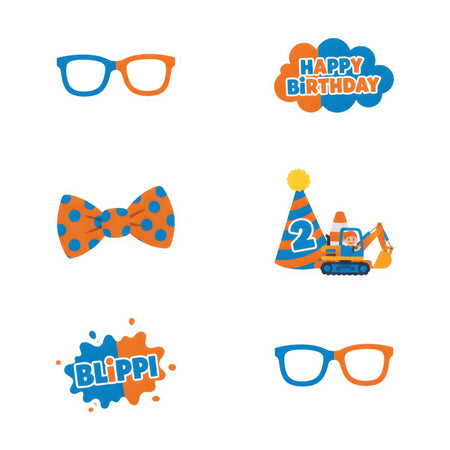 Blippi Theme Birthday Cutouts (6 inches/250 GSM Cardstock/Mixcolour/12Pcs)