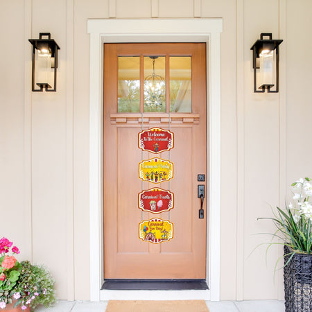 Carnival Door/Wall Hanging Dangler- (42 Inches/250 GSM Cardstock/Red & Yellow/6Pcs)
