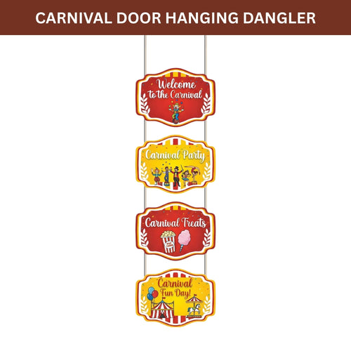 Load image into Gallery viewer, Carnival Door/Wall Hanging Dangler- (42 Inches/250 GSM Cardstock/Red &amp; Yellow/6Pcs)
