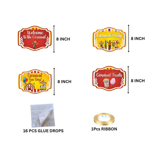 Load image into Gallery viewer, Carnival Door/Wall Hanging Dangler- (42 Inches/250 GSM Cardstock/Red &amp; Yellow/6Pcs)
