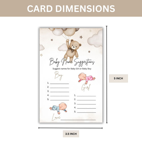 Load image into Gallery viewer, Baby Shower Games Card Pack - 18 High-Quality 300gsm Cards for Fun &amp; Exciting Celebration(Baby Name Suggestions)
