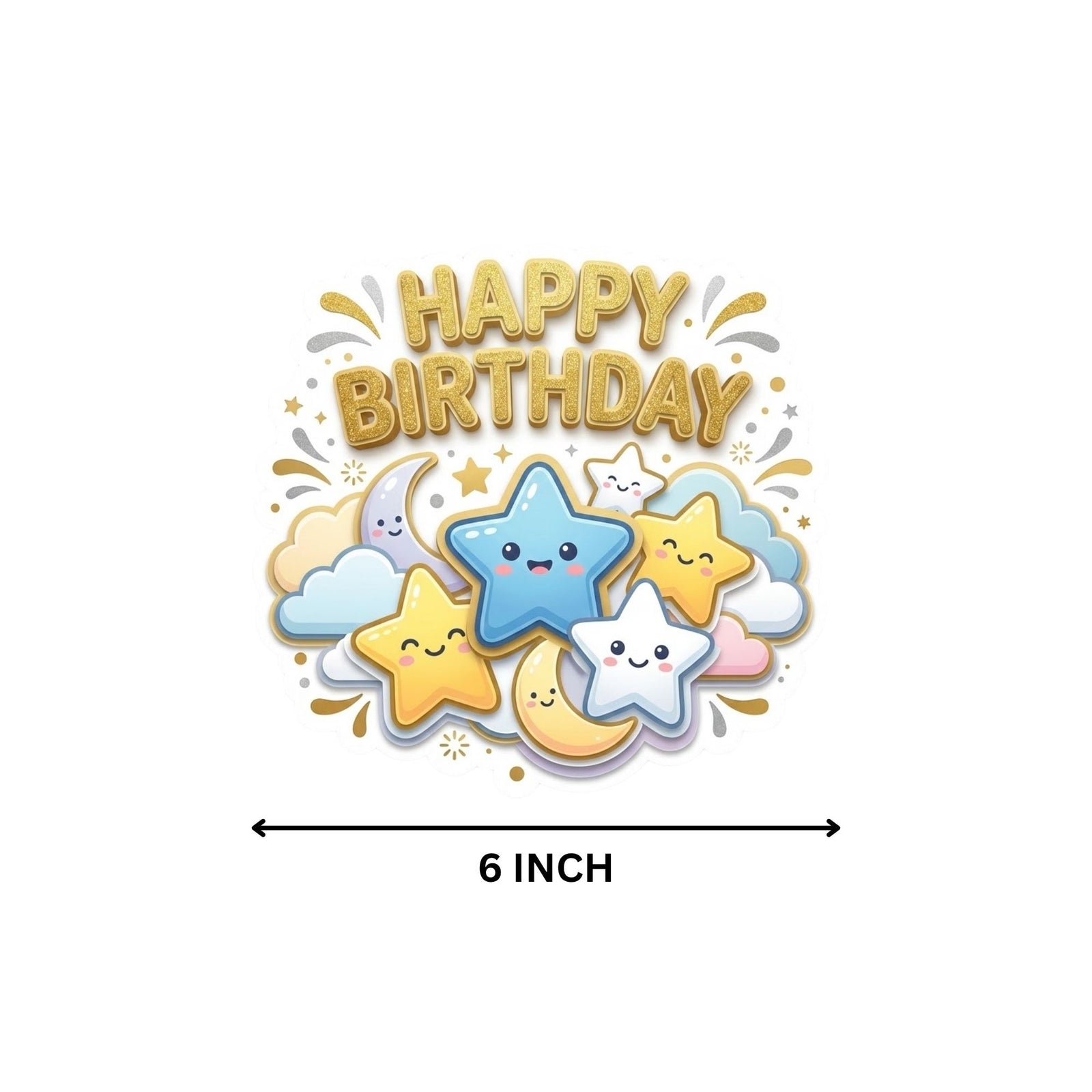 Twinkle Twinkle Little Star Birthday Cake Topper for Kids | Premium 300 GSM Cardstock | Cute Cartoon Party Decoration | Cake Decoration Topper for Birthday Party Supplies