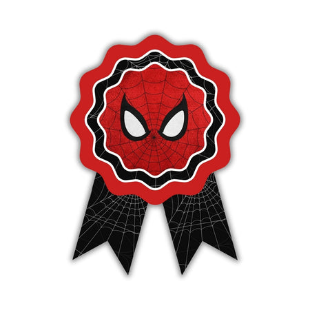 Spider Super Hero Theme Birthday Badges for Kids – 4x3 Inch 250gsm Cardstock with Pin | PartyDecor Mall (Spider Super Hero)
