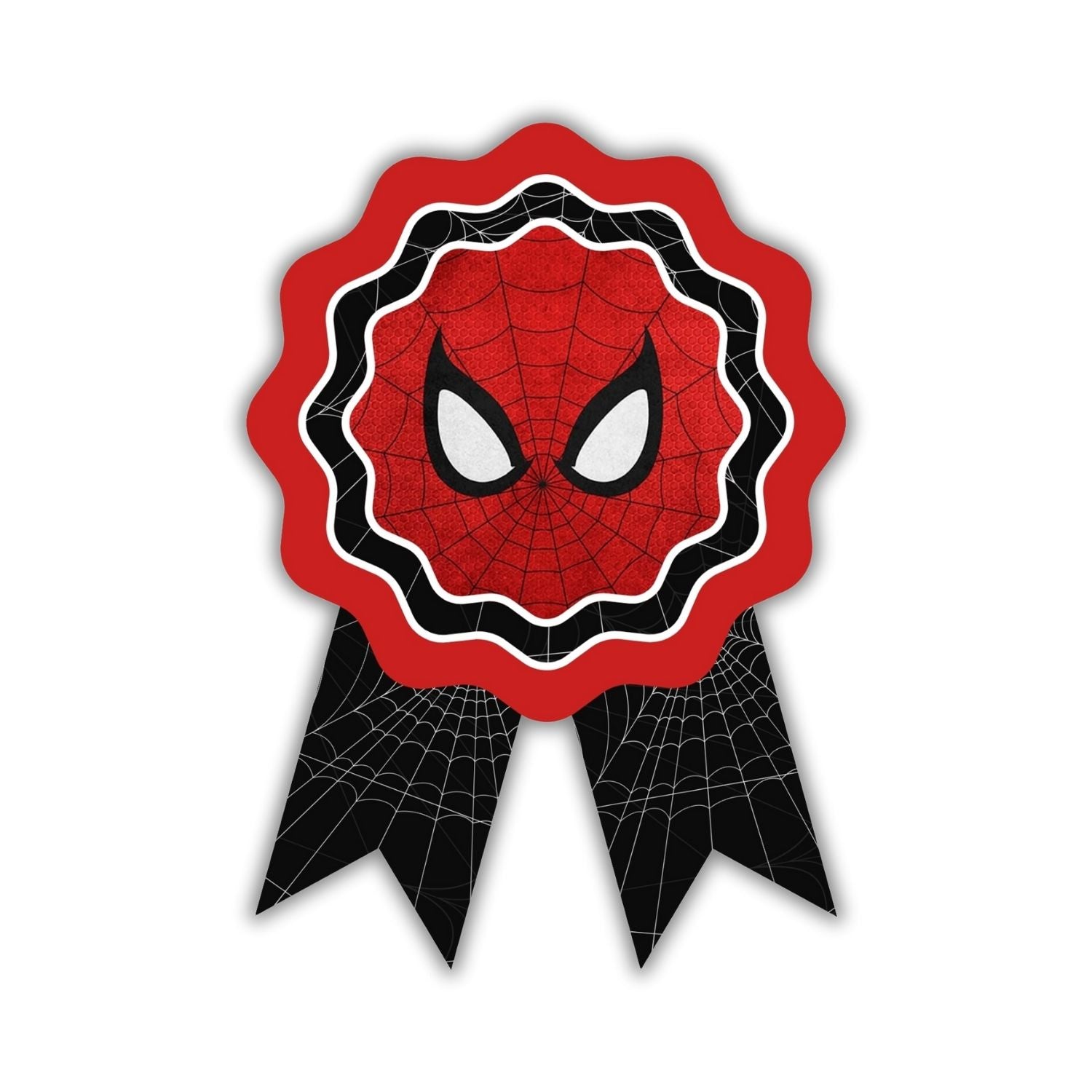 Spider Super Hero Theme Birthday Badges for Kids – 4x3 Inch 250gsm Cardstock with Pin | PartyDecor Mall (Spider Super Hero)