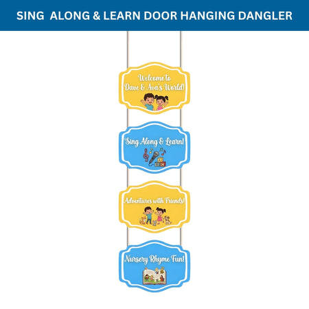 Sing Along & Learn Door/Wall Hanging Dangler- (42 Inches/250 GSM Cardstock/Yellow & Blue/6Pcs)