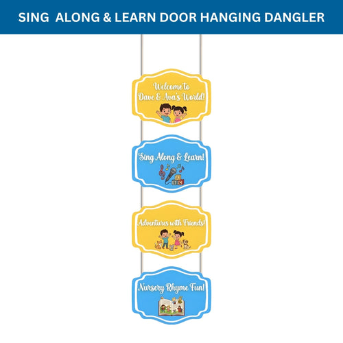 Load image into Gallery viewer, Sing Along &amp; Learn Door/Wall Hanging Dangler- (42 Inches/250 GSM Cardstock/Yellow &amp; Blue/6Pcs)
