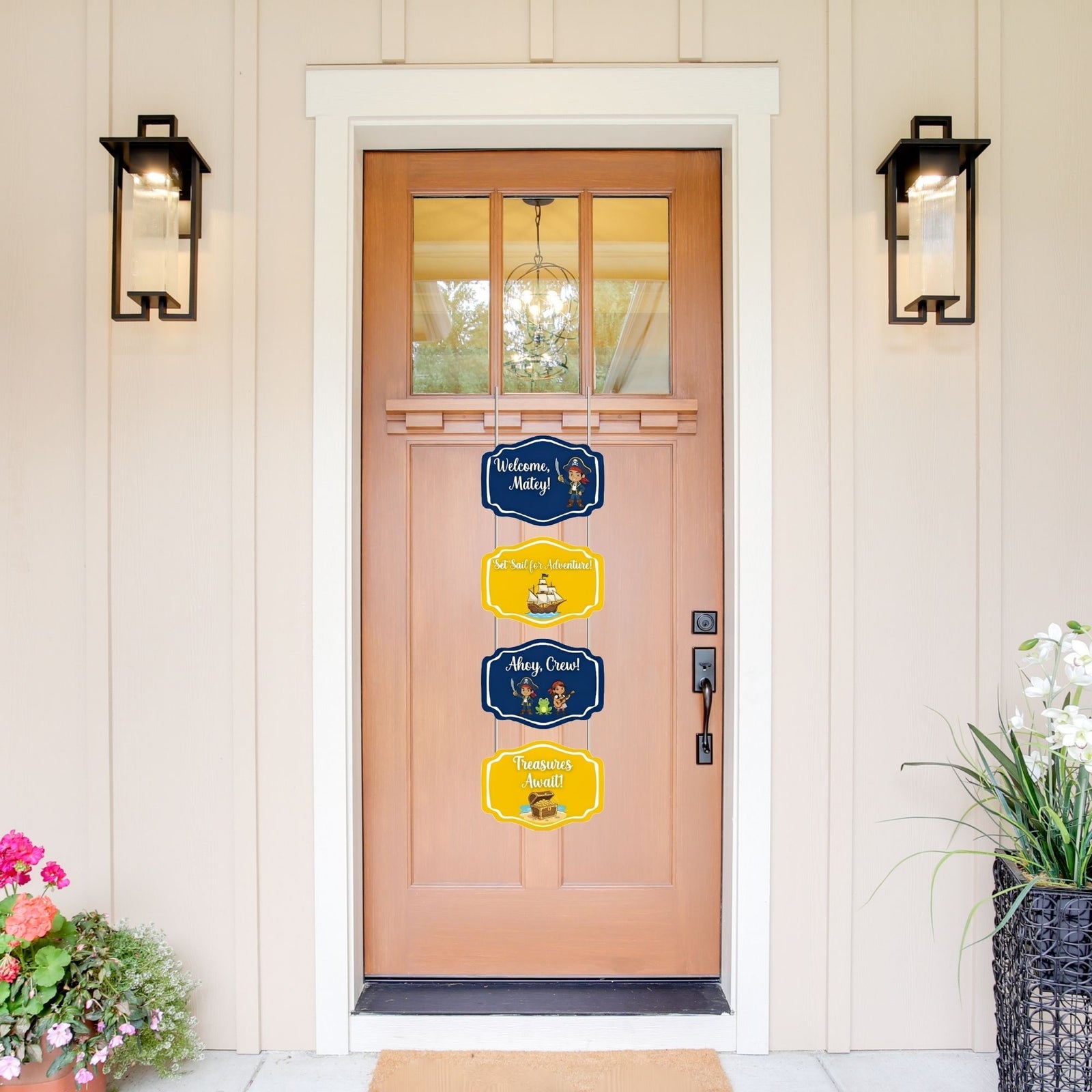 Set Sail For Adventur Door/Wall Hanging Dangler- (42 Inches/250 GSM Cardstock/Yellow & Blue/6Pcs)