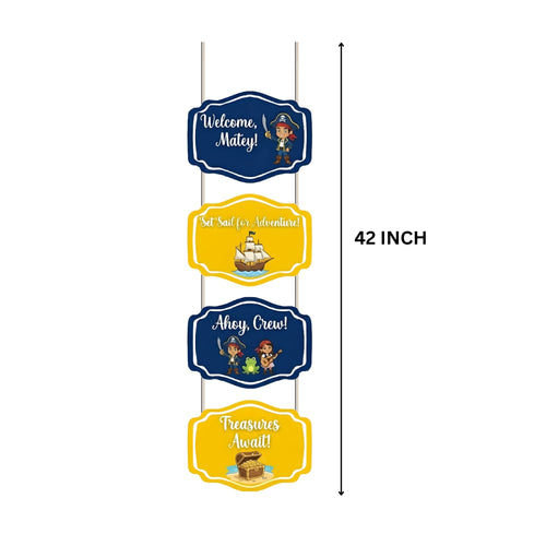 Load image into Gallery viewer, Set Sail For Adventur Door/Wall Hanging Dangler- (42 Inches/250 GSM Cardstock/Yellow &amp; Blue/6Pcs)

