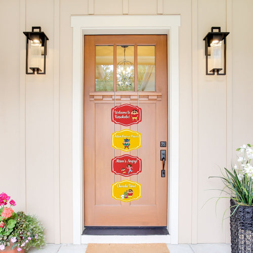 Load image into Gallery viewer, Sinchan Door/Wall Hanging Dangler- (42 Inches/250 GSM Cardstock/Red &amp; Yellow/6Pcs)

