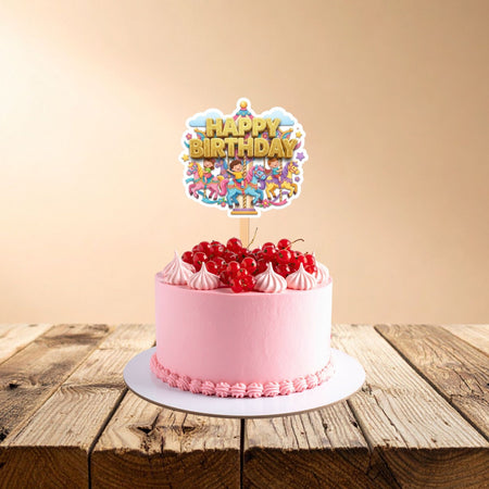 Carousel Birthday Cake Topper for Kids | Premium 300 GSM Cardstock | Cute Cartoon Party Decoration | Cake Decoration Topper for Birthday Party Supplies