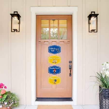 Sonic Door/Wall Hanging Dangler- (42 Inches/250 GSM Cardstock/Blue & Yellow/6Pcs)