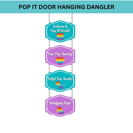 Pop It Door/Wall Hanging Dangler- (42 Inches/250 GSM Cardstock/Purple & Blue/6Pcs)