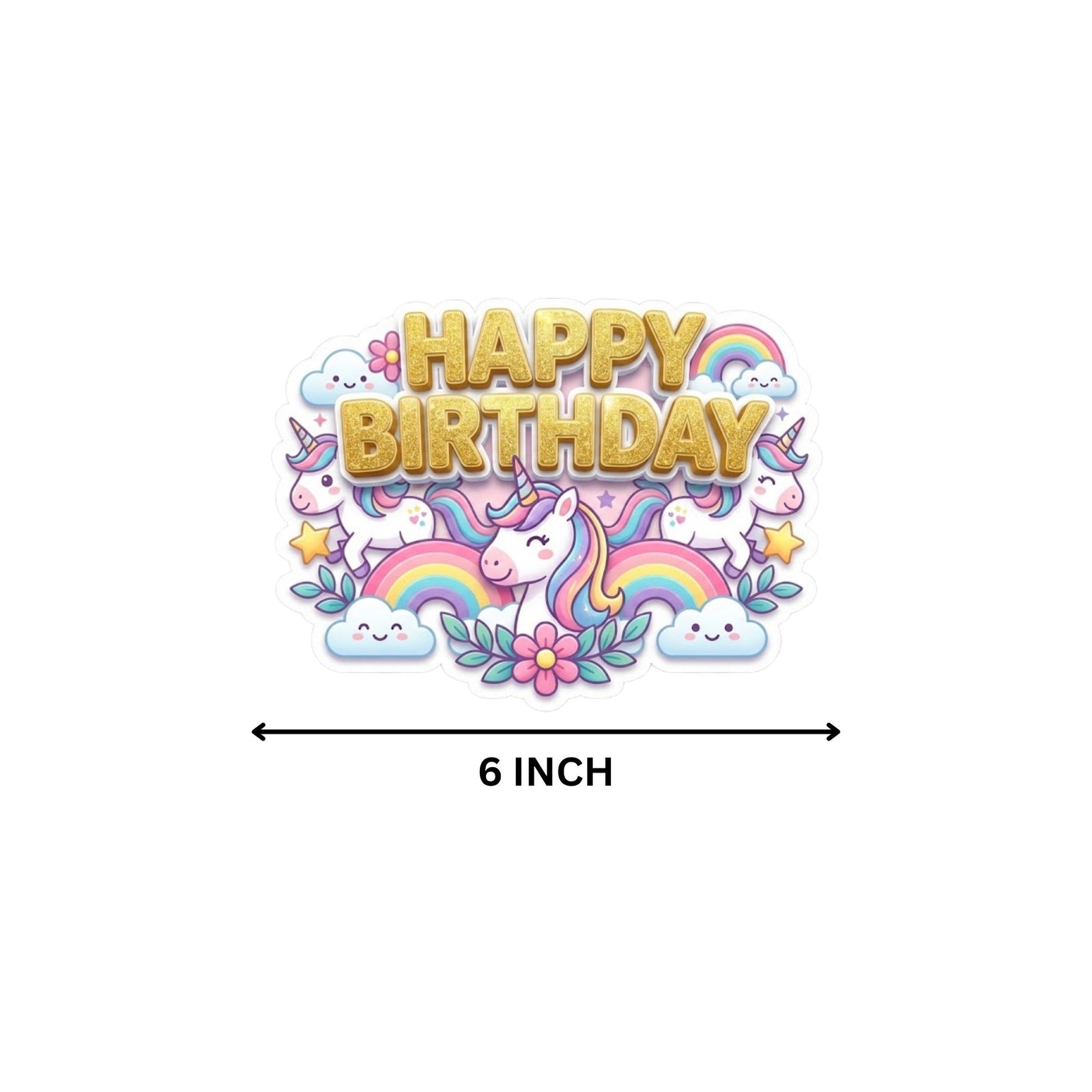 Unicorn Birthday Cake Topper for Kids | Premium 300 GSM Cardstock | Cute Cartoon Party Decoration | Cake Decoration Topper for Birthday Party Supplies