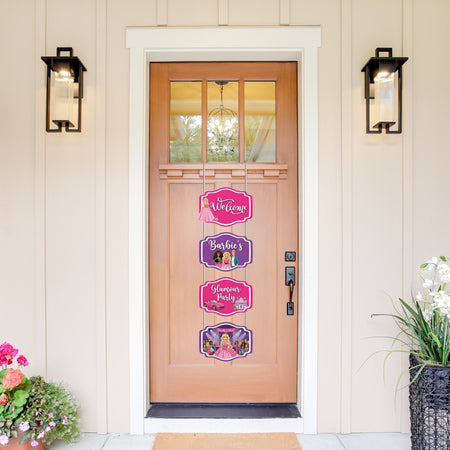 Barbie Door/Wall Hanging Dangler- (42 Inches/250 GSM Cardstock/Purple & Pink/6Pcs)