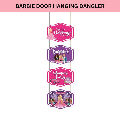 Load image into Gallery viewer, Barbie Door/Wall Hanging Dangler- (42 Inches/250 GSM Cardstock/Purple &amp; Pink/6Pcs)
