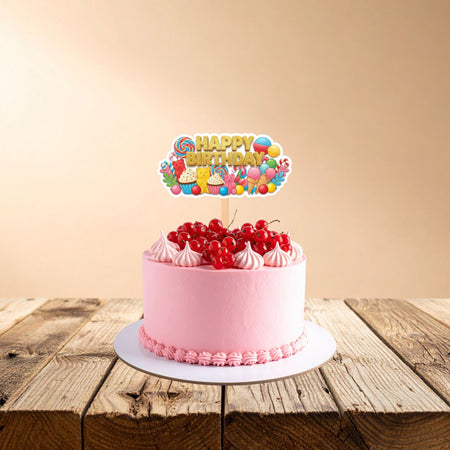 Candyland Birthday Cake Topper for Kids | Premium 300 GSM Cardstock | Cute Cartoon Party Decoration | Cake Decoration Topper for Birthday Party Supplies
