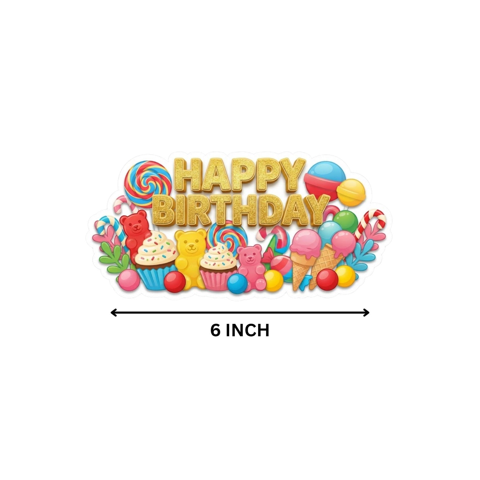 Candyland Birthday Cake Topper for Kids | Premium 300 GSM Cardstock | Cute Cartoon Party Decoration | Cake Decoration Topper for Birthday Party Supplies
