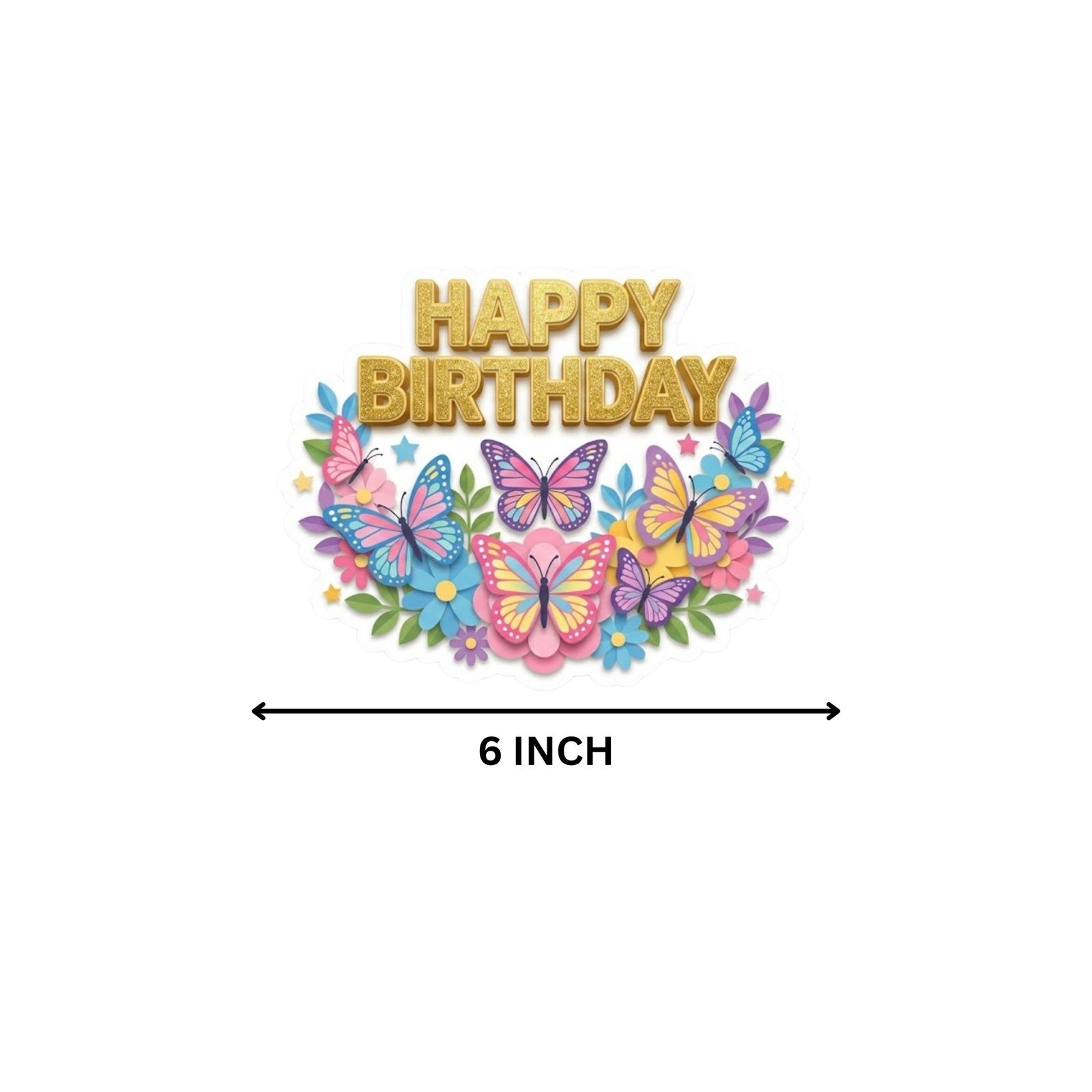 Butterfly  Birthday Cake Topper for Kids | Premium 300 GSM Cardstock | Cute Cartoon Party Decoration | Cake Decoration Topper for Birthday Party Supplies
