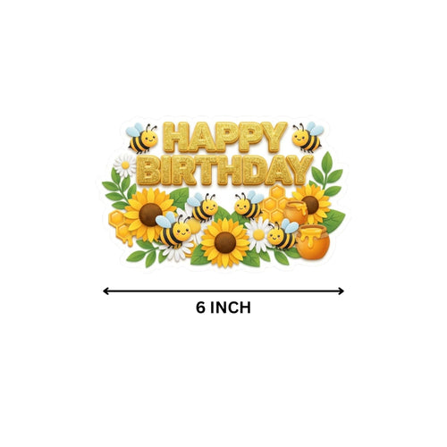 Load image into Gallery viewer, Bumble Bee Birthday Cake Topper for Kids | Premium 300 GSM Cardstock | Cute Cartoon Party Decoration | Cake Decoration Topper for Birthday Party Supplies
