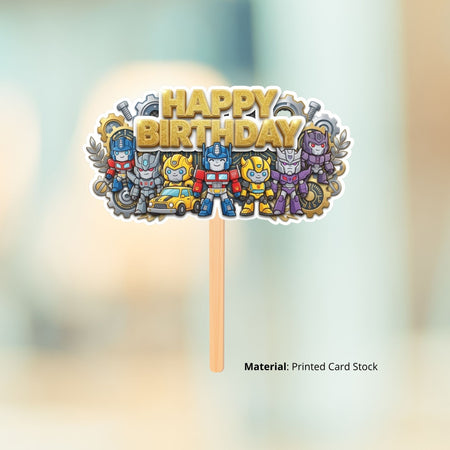 Transformers Birthday Cake Topper for Kids | Premium 300 GSM Cardstock | Cute Cartoon Party Decoration | Cake Decoration Topper for Birthday Party Supplies