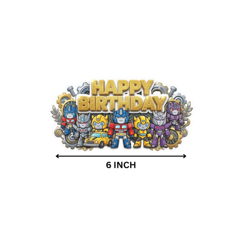 Load image into Gallery viewer, Transformers Birthday Cake Topper for Kids | Premium 300 GSM Cardstock | Cute Cartoon Party Decoration | Cake Decoration Topper for Birthday Party Supplies
