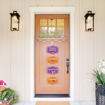 Dora Door/Wall Hanging Dangler- (42 Inches/250 GSM Cardstock/Orange & Purple/6Pcs)