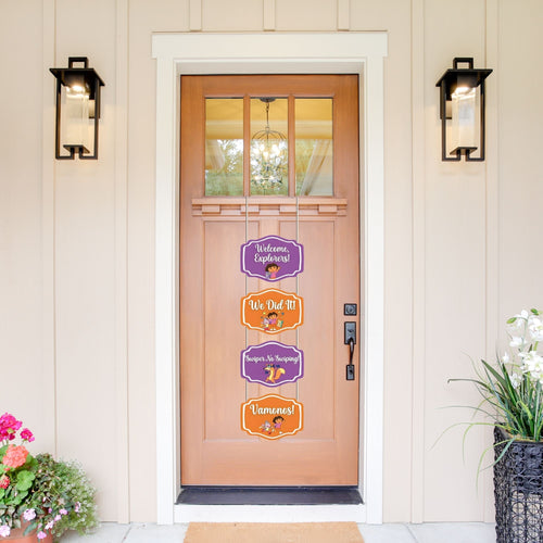 Load image into Gallery viewer, Dora Door/Wall Hanging Dangler- (42 Inches/250 GSM Cardstock/Orange &amp; Purple/6Pcs)
