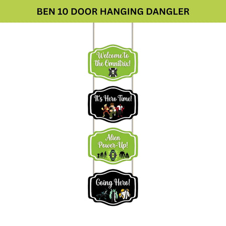 Ben 10 Door/Wall Hanging Dangler- (42 Inches/250 GSM Cardstock/Black & Green/6Pcs)