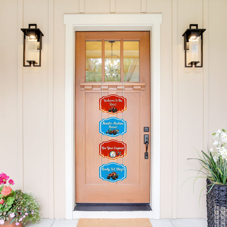 Monster Truck Door/Wall Hanging Dangler- (42 Inches/250 GSM Cardstock/Red & Blue/6Pcs)