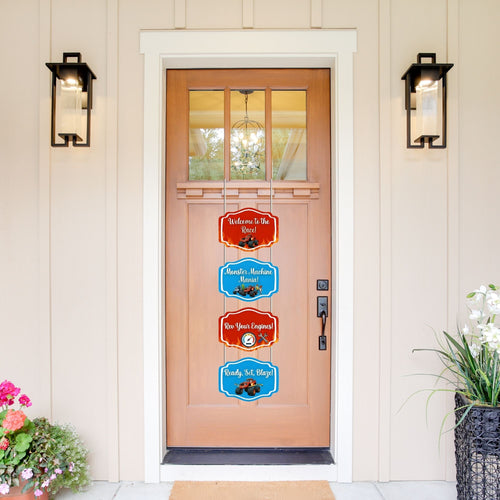 Load image into Gallery viewer, Monster Truck Door/Wall Hanging Dangler- (42 Inches/250 GSM Cardstock/Red &amp; Blue/6Pcs)
