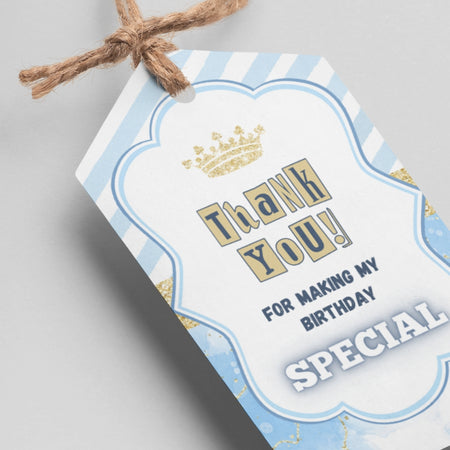 Prince Theme Thank You Cards & Return Gift Tags - 30Pcs, 2x3.5, 250 GSM Cardstock, Green & Black (Prince)